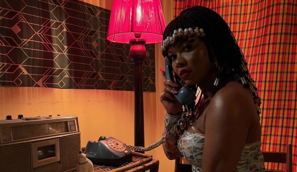 Kehinde Bankole on the set of 22Adire22 upcoming Nigerian FilmOne movie BTS Nollywire e1681903565415